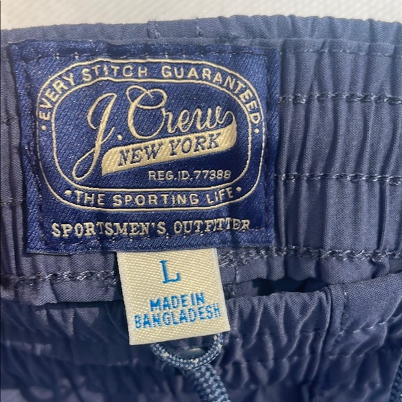 J. Crew Blue Athletic Dock Shorts Elastic Waist Large - Picture 3 of 16